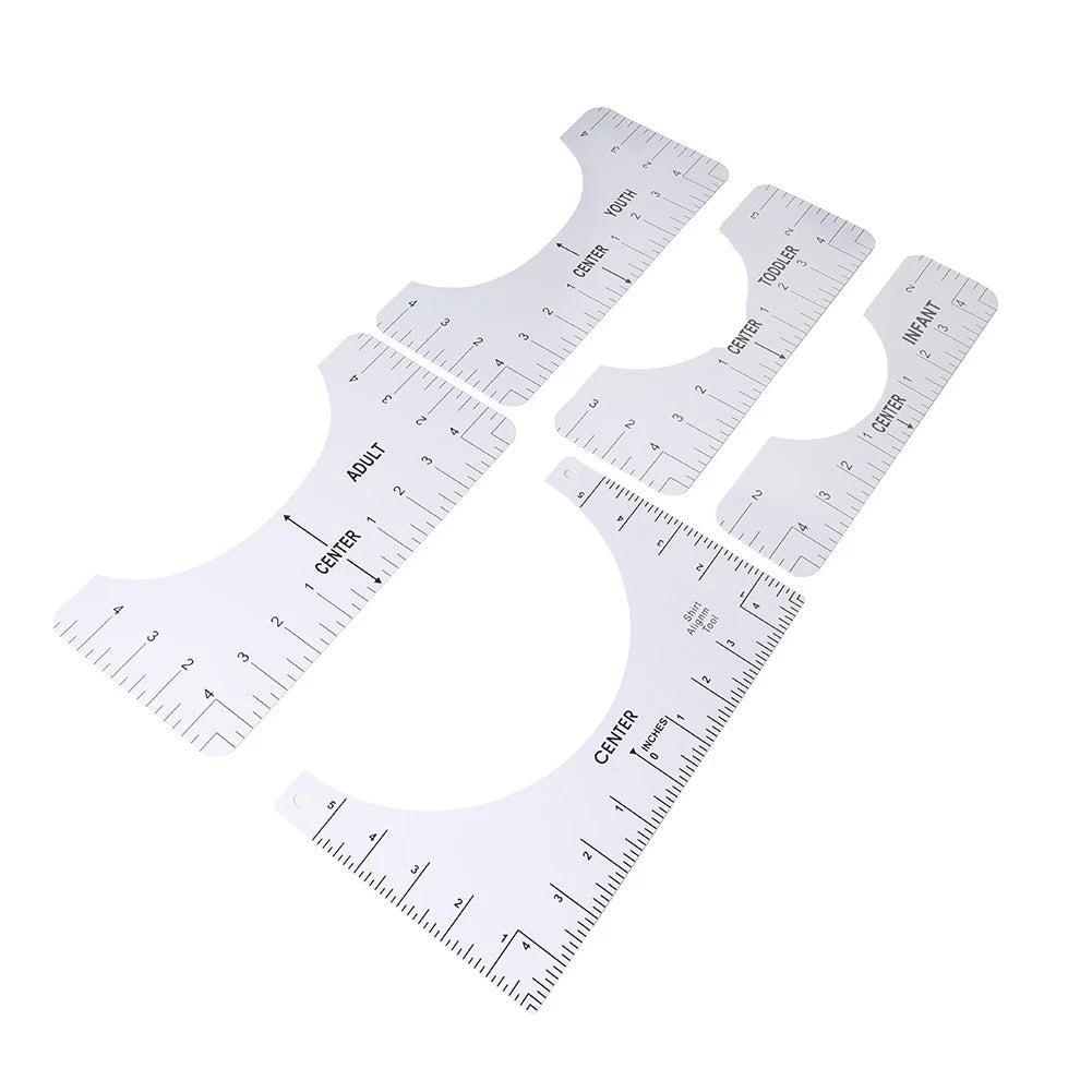 5 Pack T-Shirt Ruler Guide for Vinyl Alignment