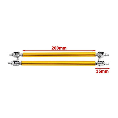 Adjustable Front Bumper Lip Splitter Strut Rod Tie Bar Universal Red