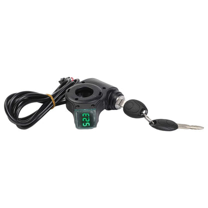 E Scooter Thumb Throttle System with Keyed Lock & Green LED Voltmeter