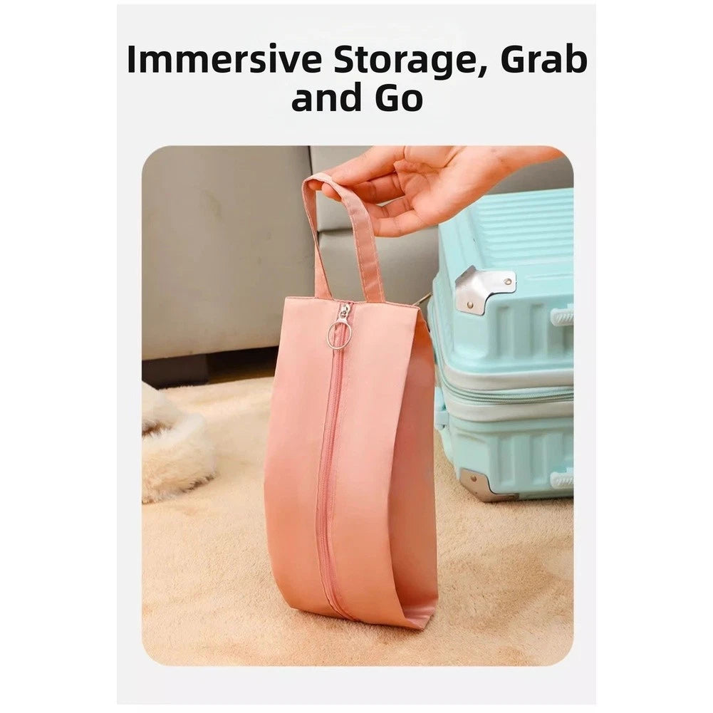 Light Blue Rose Pink Waterproof Travel Storage Bag for Underwear Socks