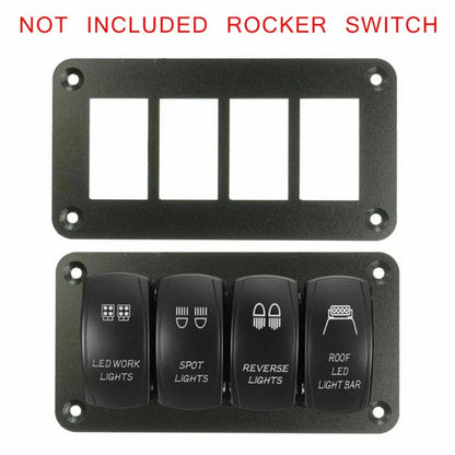 4-Gang Rocker Switch Panel Holder for Boat Marine (Aluminum Alloy)