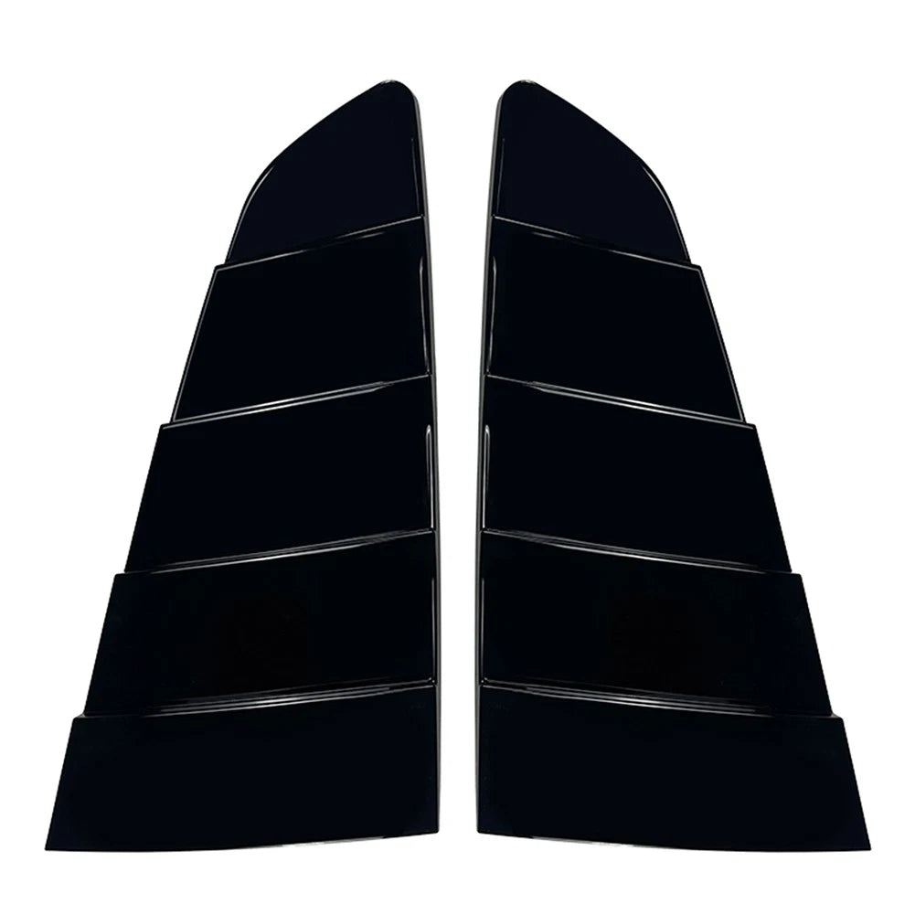 Glossy Black Rear Side Quarter Window Louvers for Ford Mustang (2015–2023)