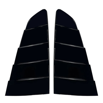 Glossy Black Rear Side Quarter Window Louvers for Ford Mustang (2015–2023)