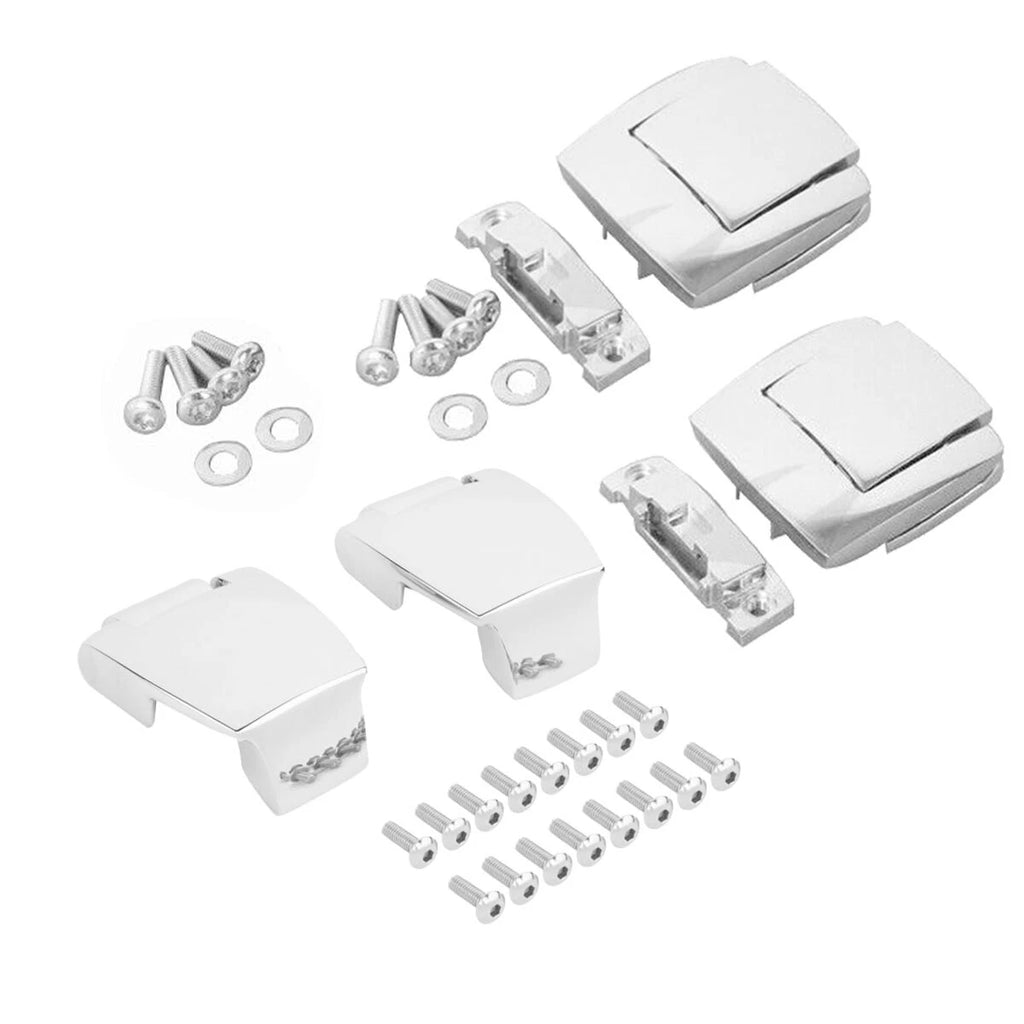 Chrome Razor Chopped Trunk Latch Hinges for Harley Touring (1988–2013)