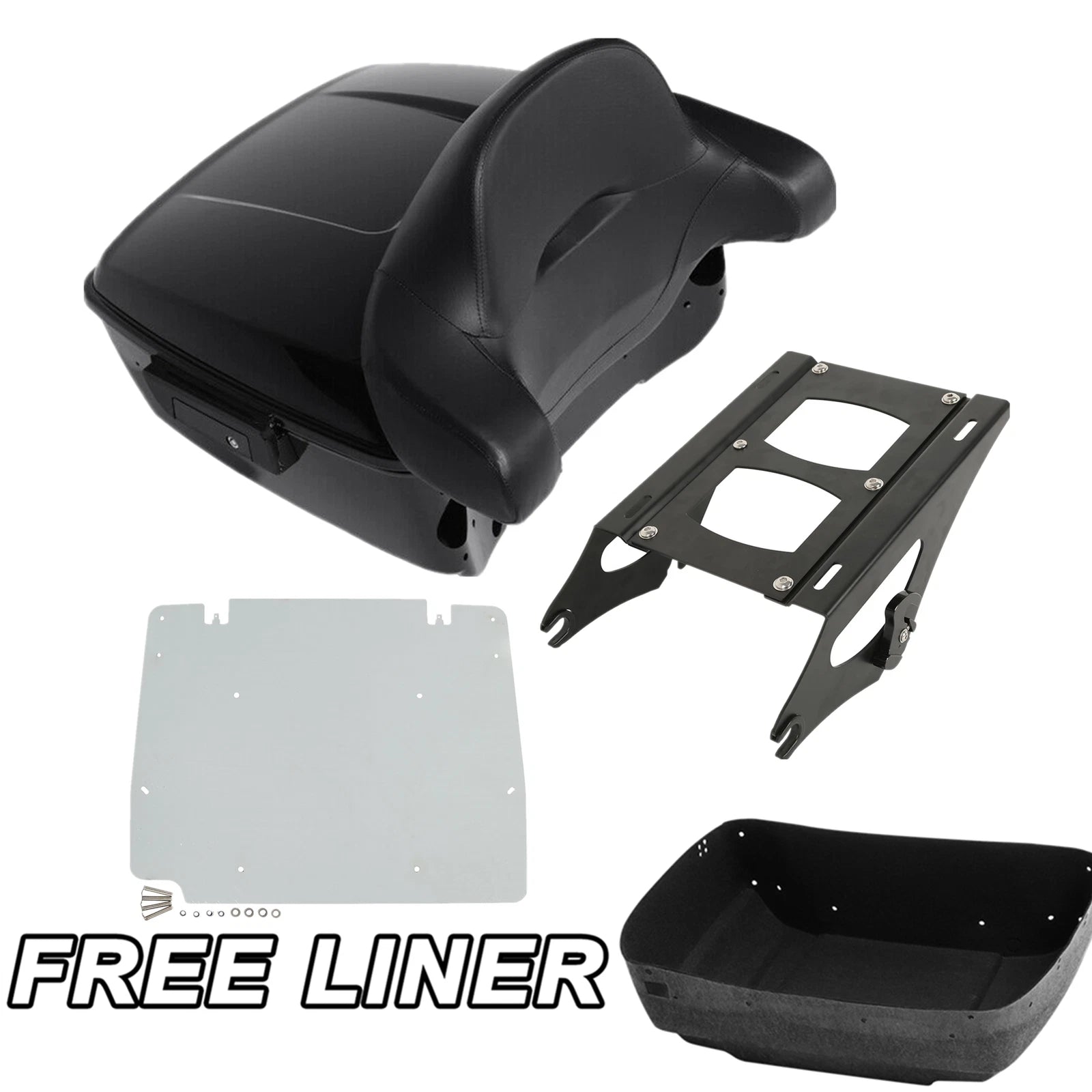 Trunk Backrest Mount Rack Plate for Harley Touring Road Glide King (2014–2026)