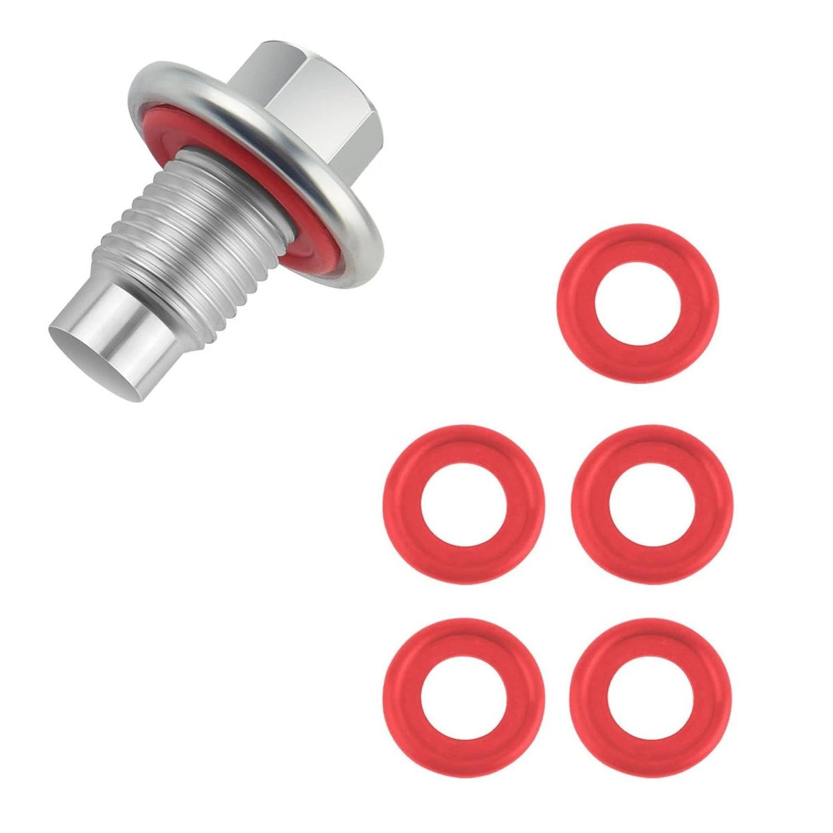M14x1.5 Oil Drain Connector Bolt with 5 Gaskets for Oil Pan