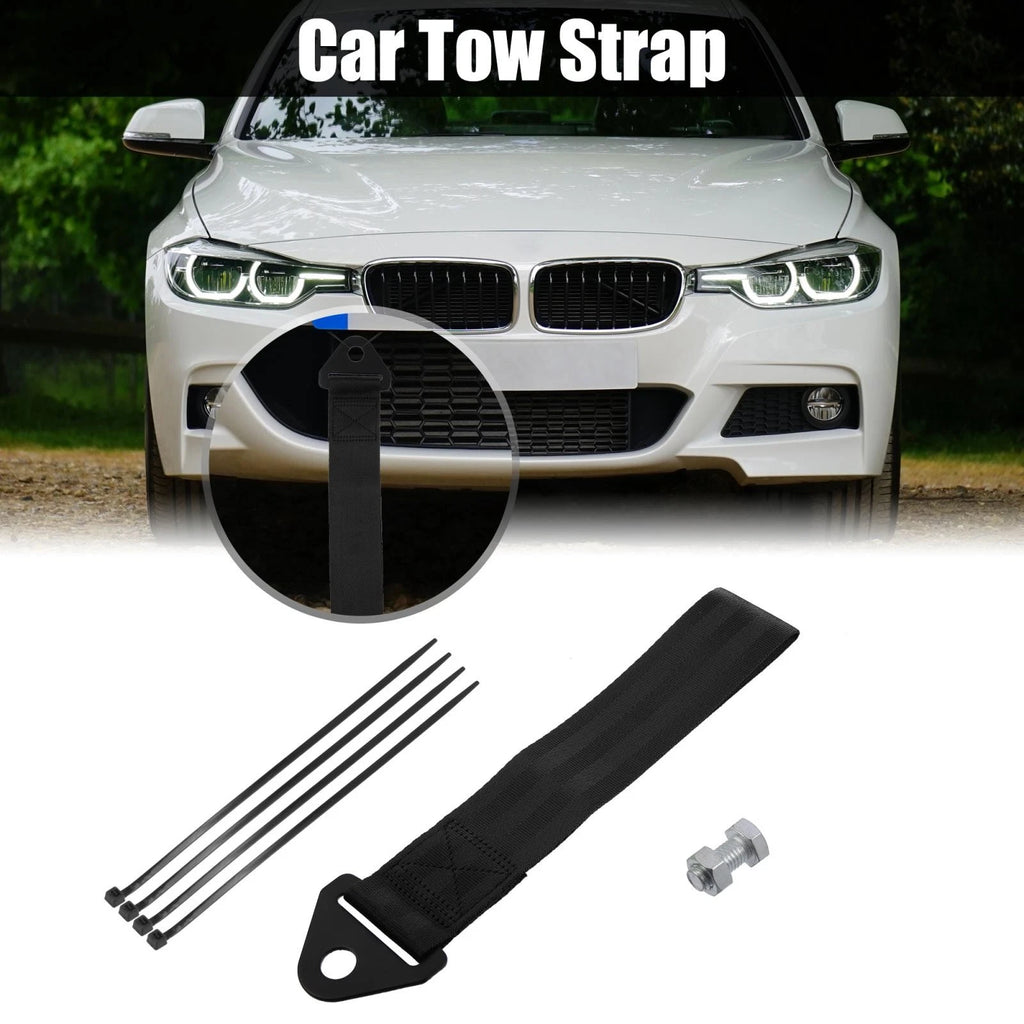 Set Front Tow Strap Bumper Rope Trailer Hook for Car (2000–2026)