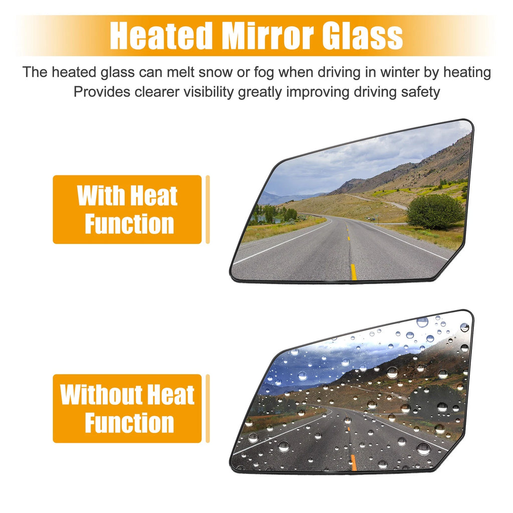 Heated Mirror Glass Left Right Set for Chevy Traverse GMC Acadia (2013–2018)