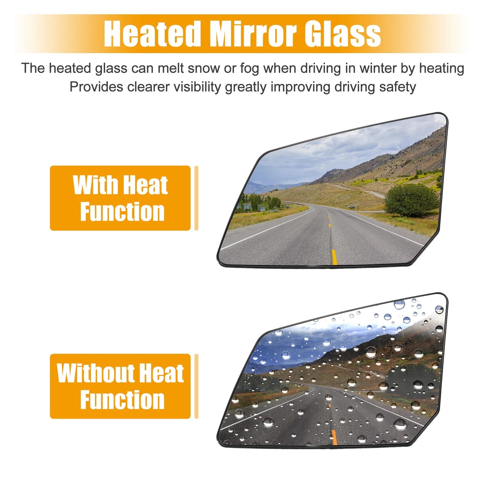 Heated Mirror Glass Left Right Set for Chevy Traverse GMC Acadia (2013–2018)