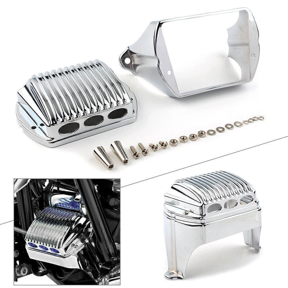 Chrome Front Voltage Regulator Cover Accent for Harley Bagger (1997–2011)