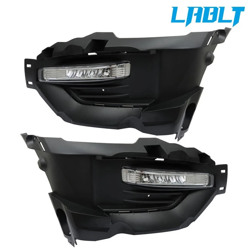 2X LED Fog Light Lamp & Black Cover for Ford Explorer (2020–2021)