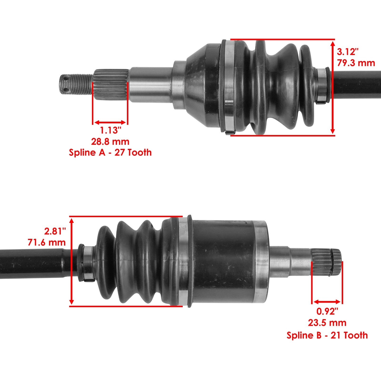 Caltric Front Left CV Axle Replacement for Can-Am Commander 1000R 2018-2020