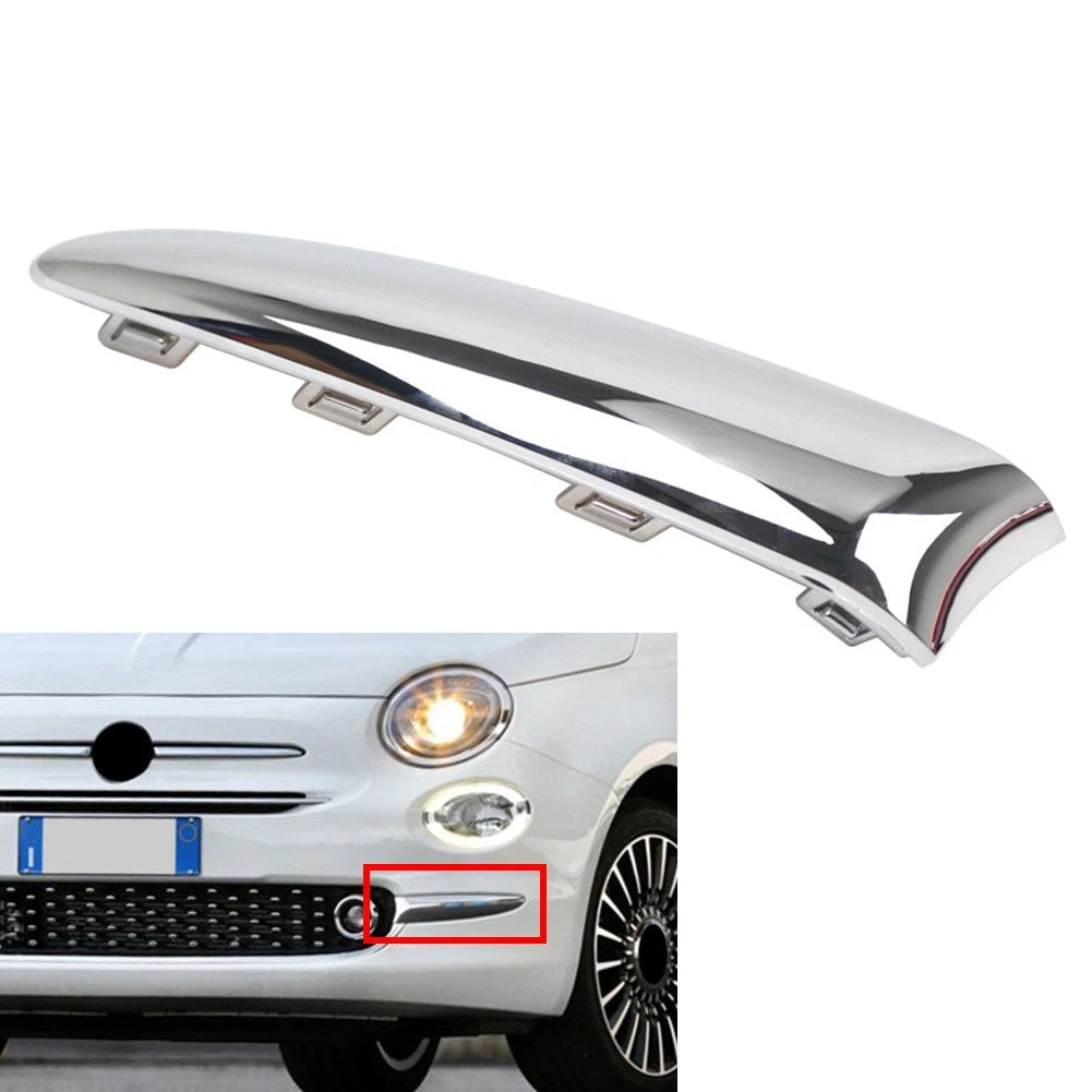 Bumper Side Chrome Trim For Fiat 500 Lounge 2015-20