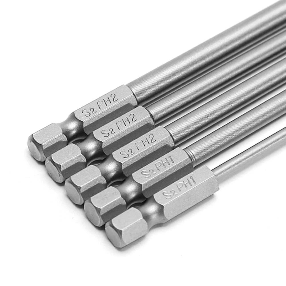 6-Piece Screwdriver Bit Set PH1 PH2 for Power Driver Tools