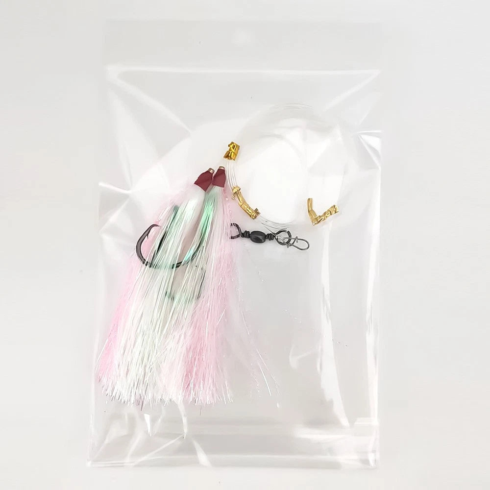 5/0 UV Silk Hooks with Swivel Snap for Boat Trolling