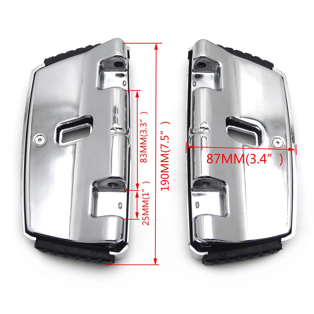 Hana Square Passenger Footboard Black for Harley Dyna/Softail (2006–2019)