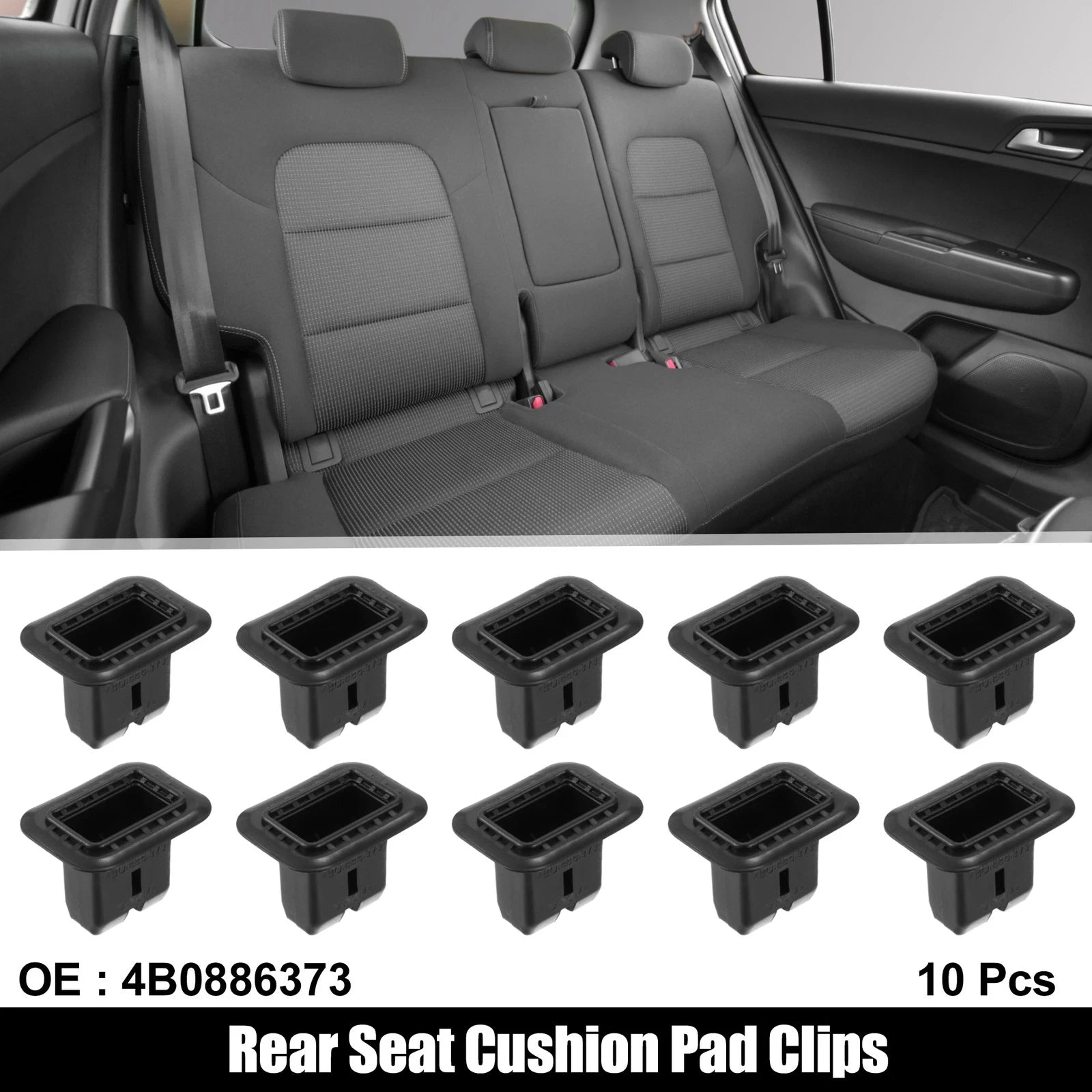 10 Pack Rear Seat Cushion Pad Clips Fastener Set for Audi A4 (2002–2008)