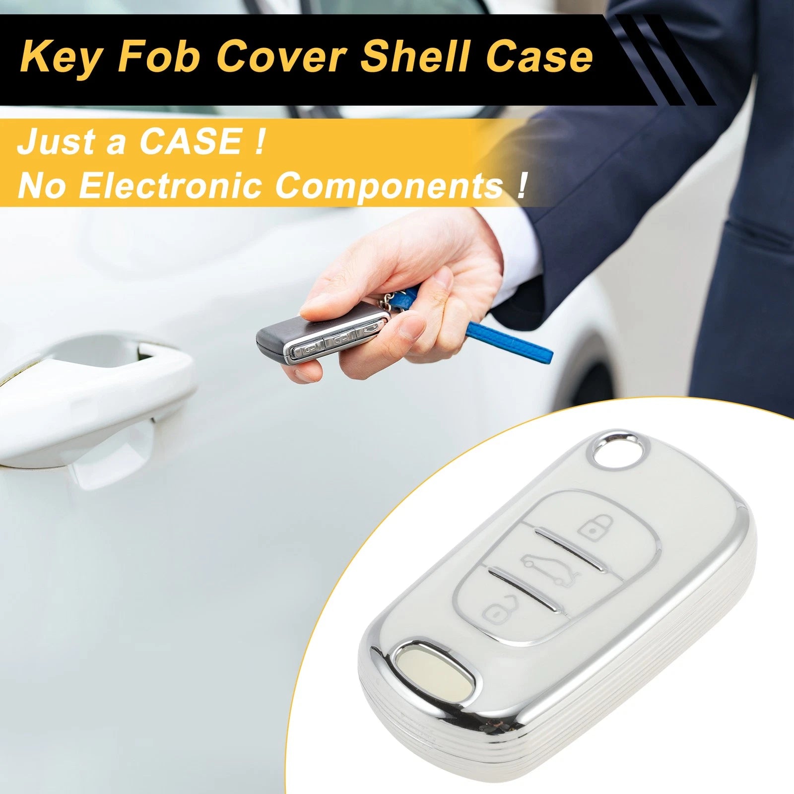 Car Key Case 3 Button Replacement for Hyundai i10 i20 i30 i40 ix35 (2010–2018)