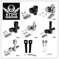 Black Chrome Straight Round Handlebar Risers for Motorcycle (1" / 25mm)