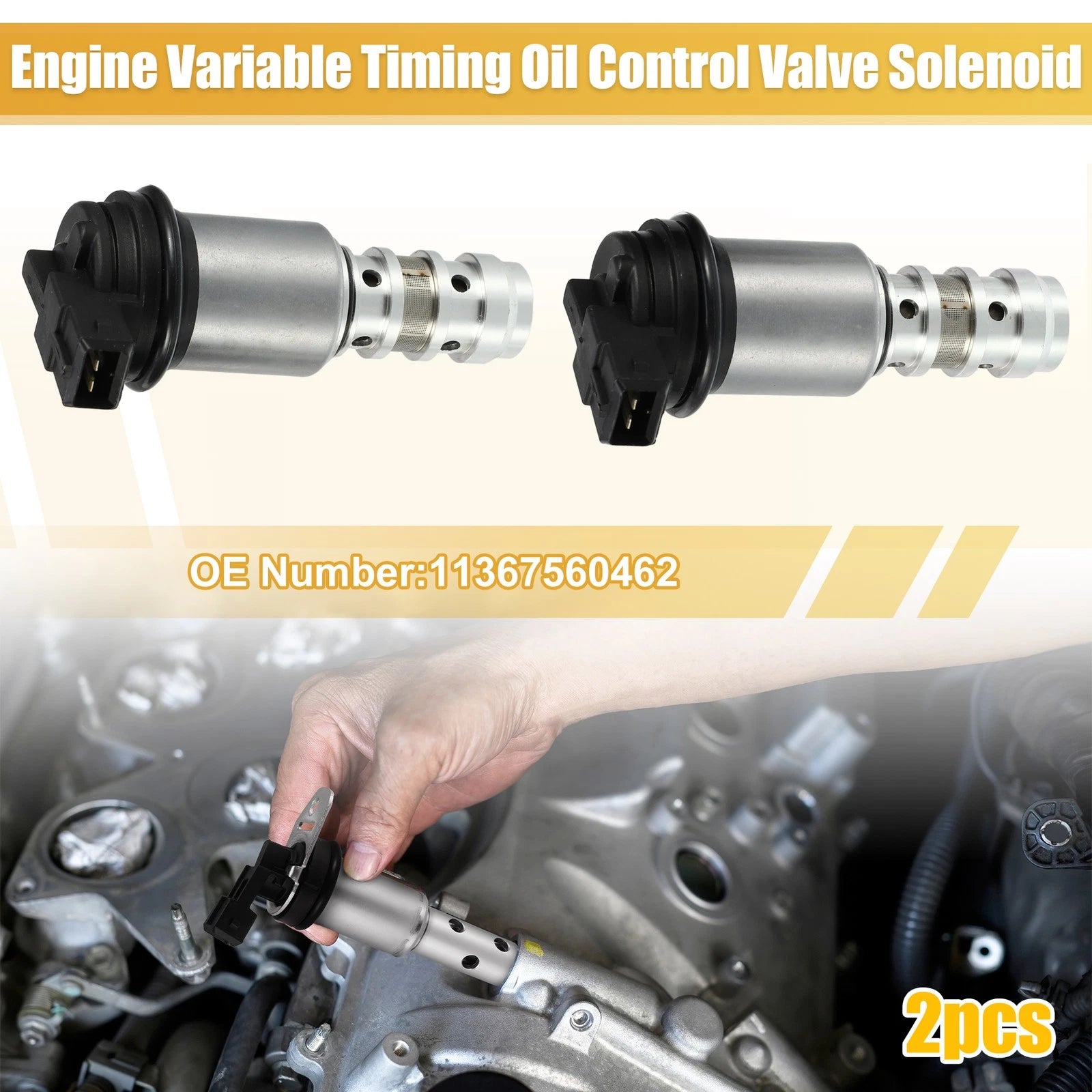 2 Pcs Variable Valve Timing Solenoid Replacement for BMW 550i 750i (2006–2013)