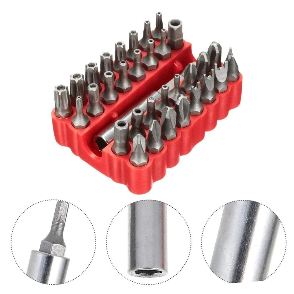 33 PC Security Bit Set for Automotive Use - Magnetic Holder, Tamper Resistant