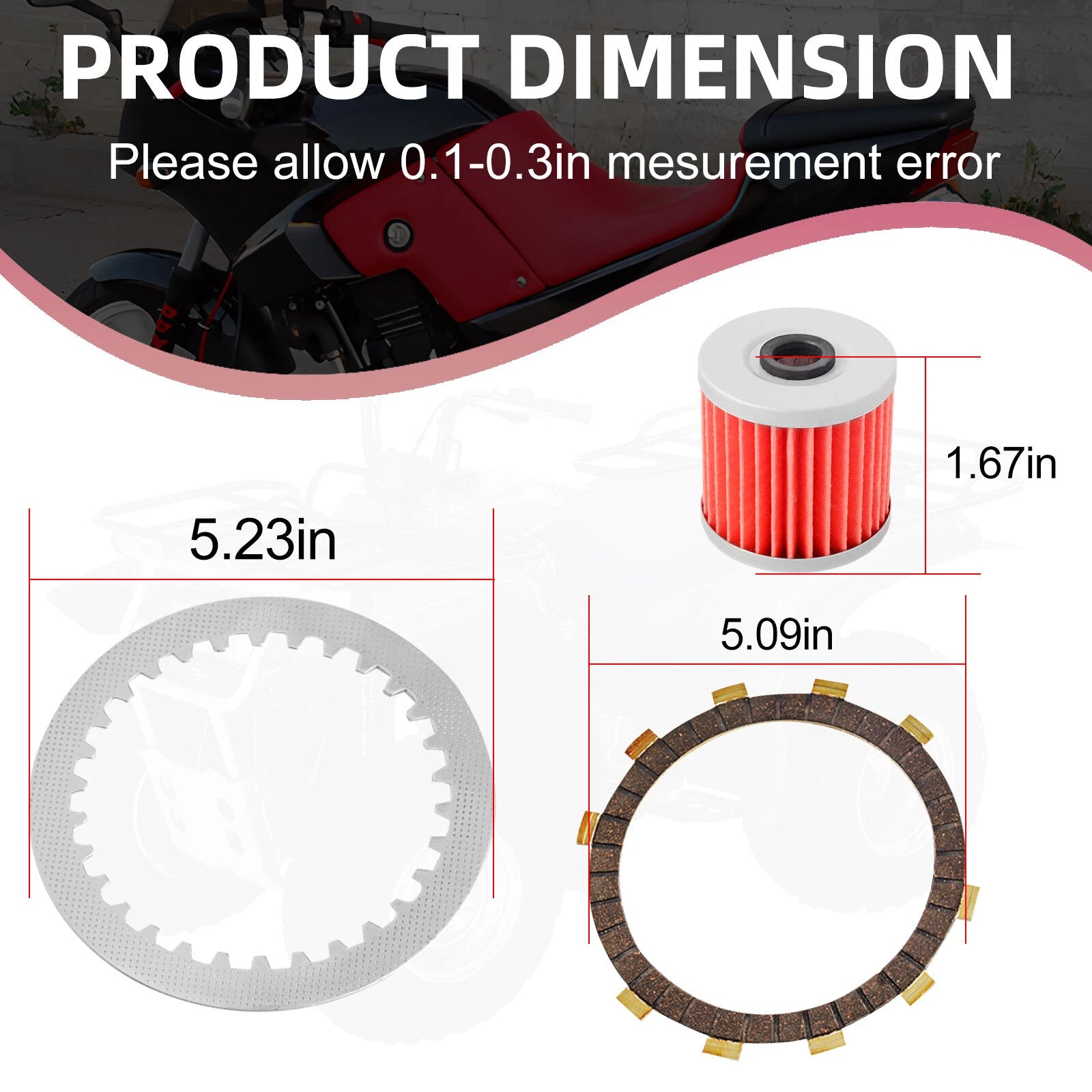 Clutch Springs Kit & Gasket Oil Filter for Kawasaki Ninja 250R EX250 (1986–2007)