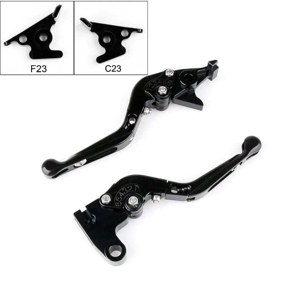 Adjustable Folding Brake Clutch Levers for Aprilia Moto Guzzi (Black)
