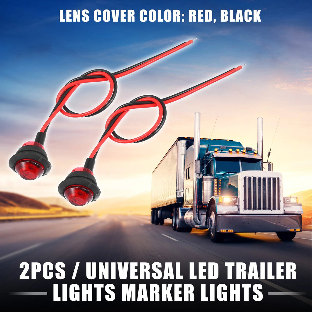 LED Trailer Marker Lights 0.73in 12V Waterproof Red Pair for Ford (2000–2023)