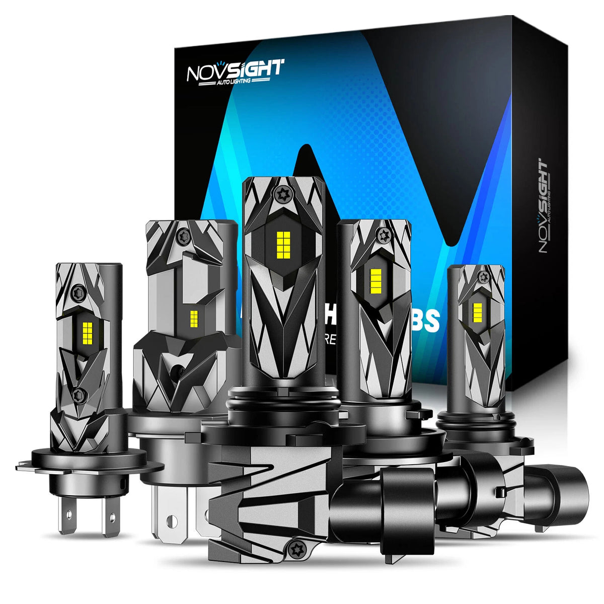 Set of 4 LED Headlight Bulbs H4 H7 H11 9005 9006 6500K Super Bright