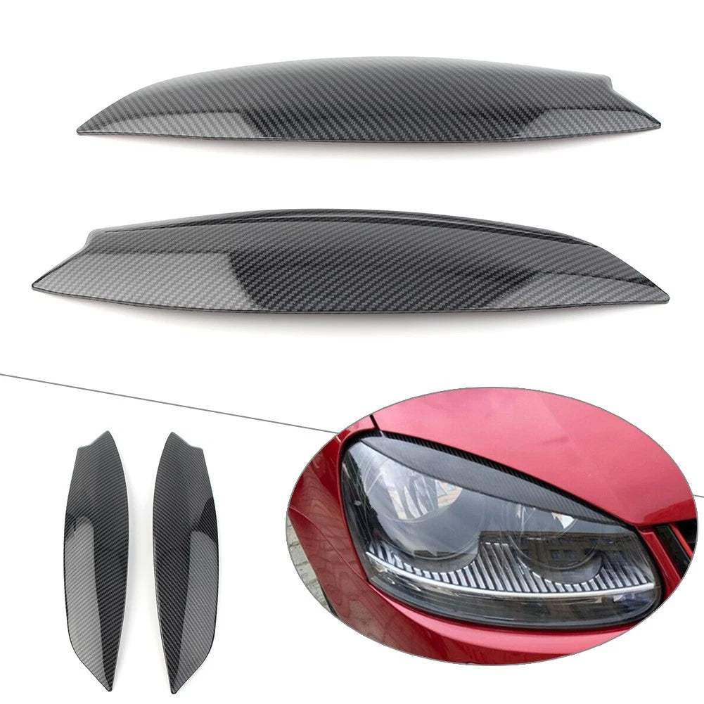 Carbon Fiber Headlight Eyelid Cover for VW Golf 5 R32 MK5 (2005–2007)