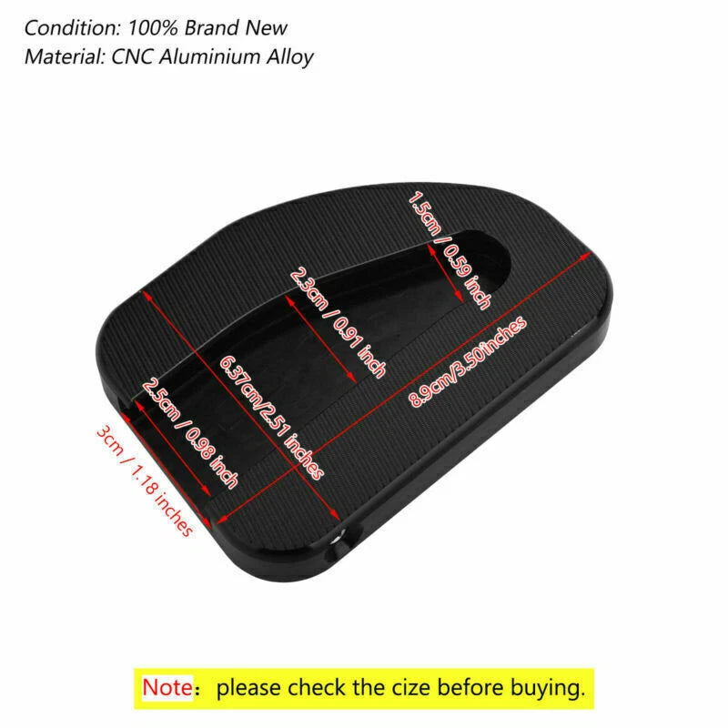 Kickstand Sidestand Extension Plate Pad for Honda GoldWing GL1800 (2010–2017) Black T9