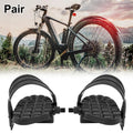 Bicycle Pedals Footrest 1/2 Inch Platform Non Slip with Straps for Pair