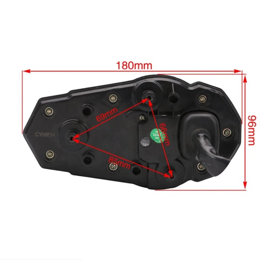 Waterproof LCD Speedometer Tachometer Odometer 12000 RPH for 12V Motorcycle ATV