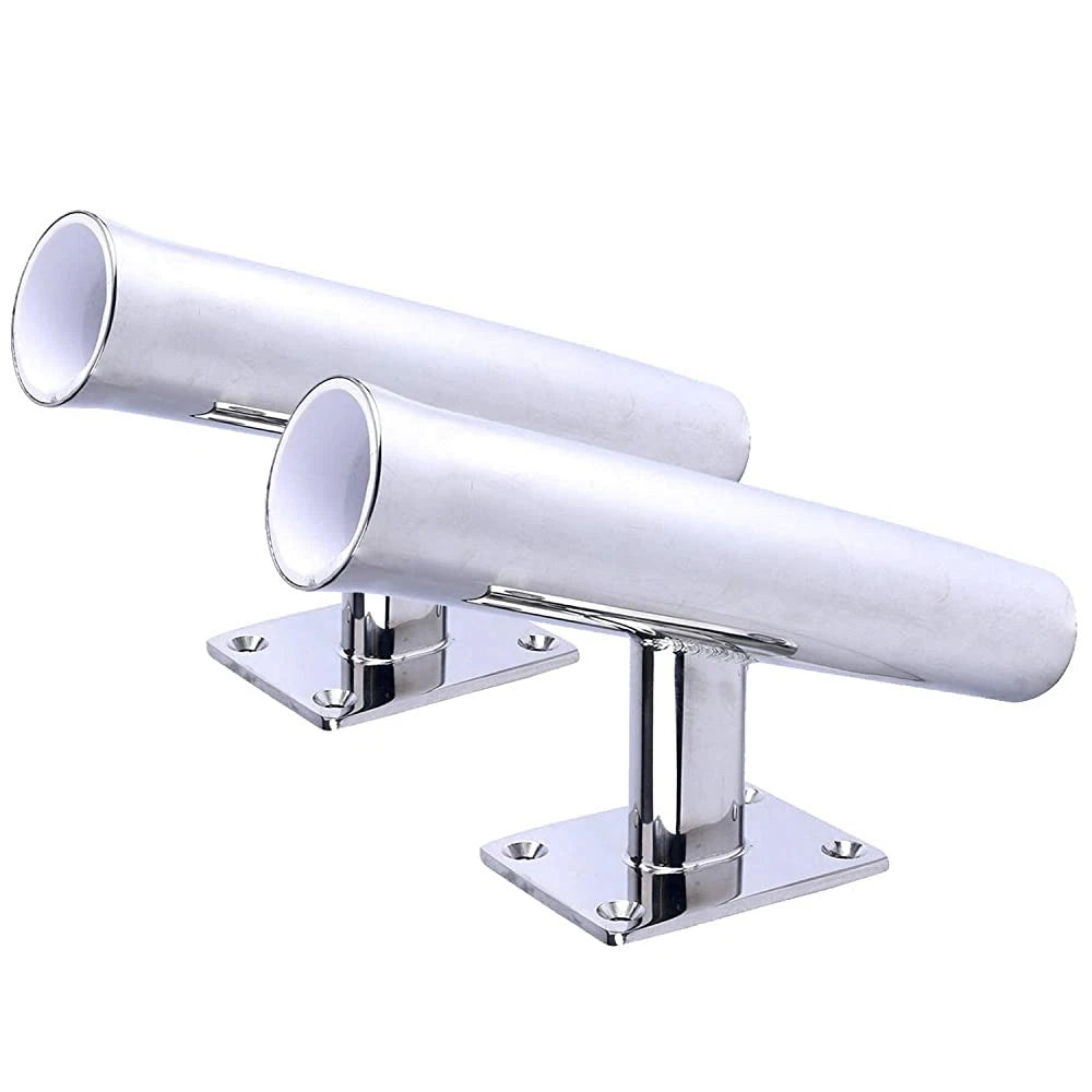 2X Stainless Steel Fishing Rod Holder Wall Mounted 20°