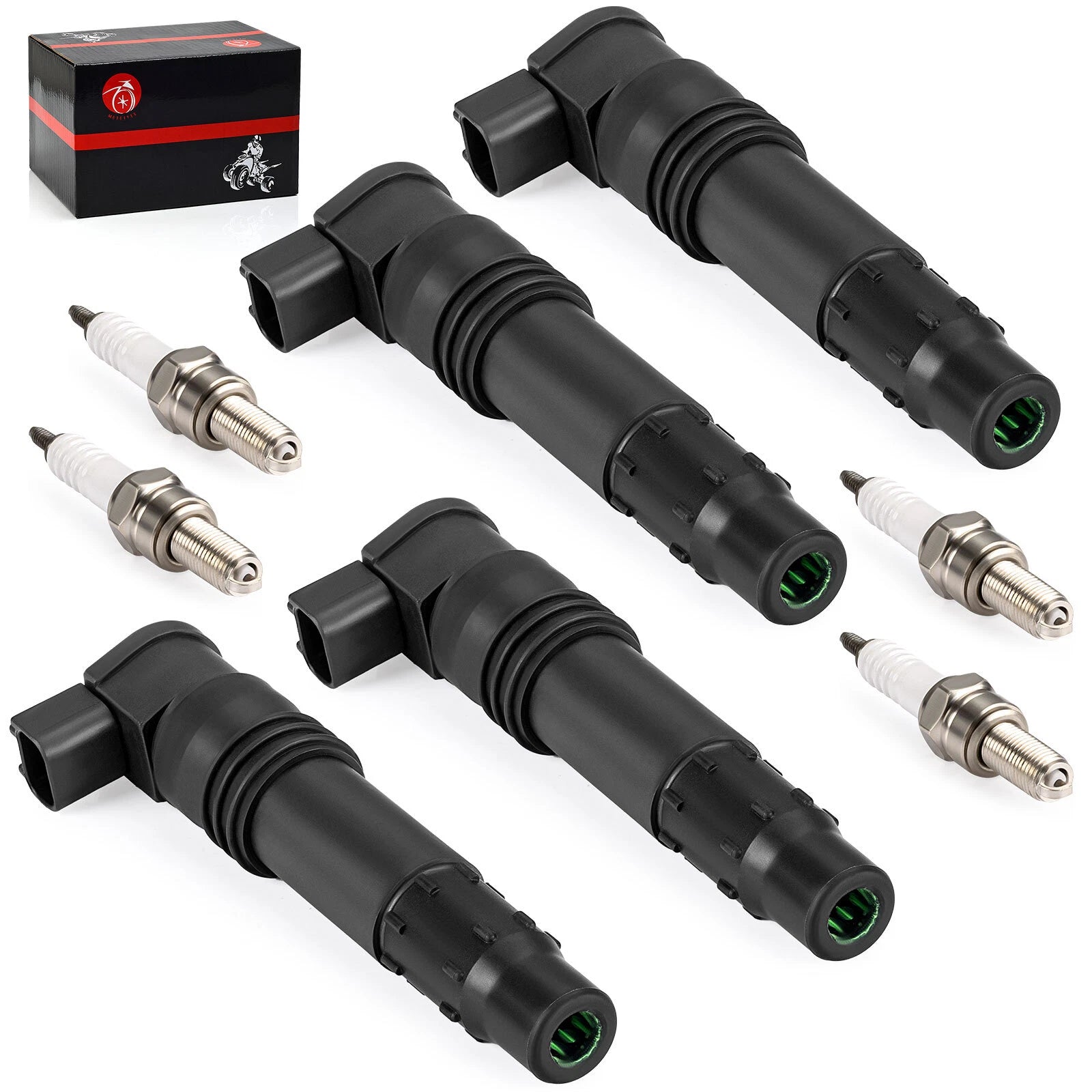 Set of 4 Ignition Coils & Iridium Spark Plugs for Suzuki GSX-R600 GSX-R750 GSX-R1000 (2001–2023)