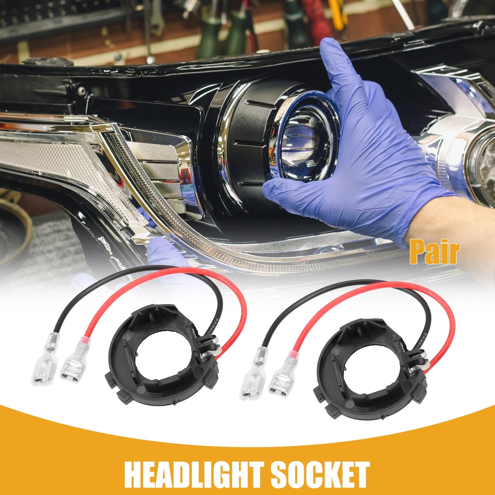 LED Headlight Holder Socket Pair for Volkswagen (2005–2015)