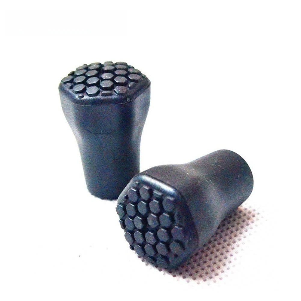 10X Black Hexagonal Trekking Pole Tip Protectors for Hiking Poles