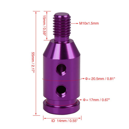 M10x1.5 Purple Gear Shift Knob Adapter for Non-Threaded Shifter