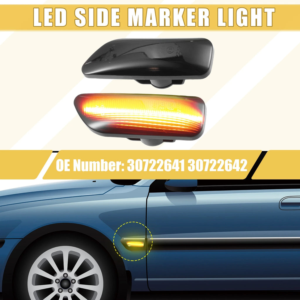 2X Front LED Side Marker Light 30722641 for Volvo S60 (2011–2018)