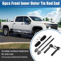 6pcs Front Inner Outer Tie Rod End Links Replacement for Cadillac Escalade (2002–2014)