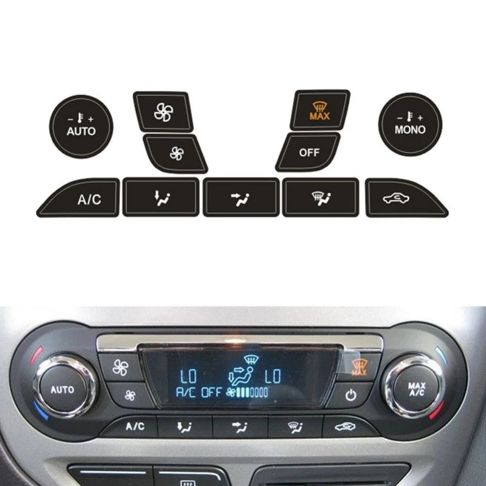 11Pcs Air Condition Control Button Repair Stickers for Ford Focus (1999–2005)