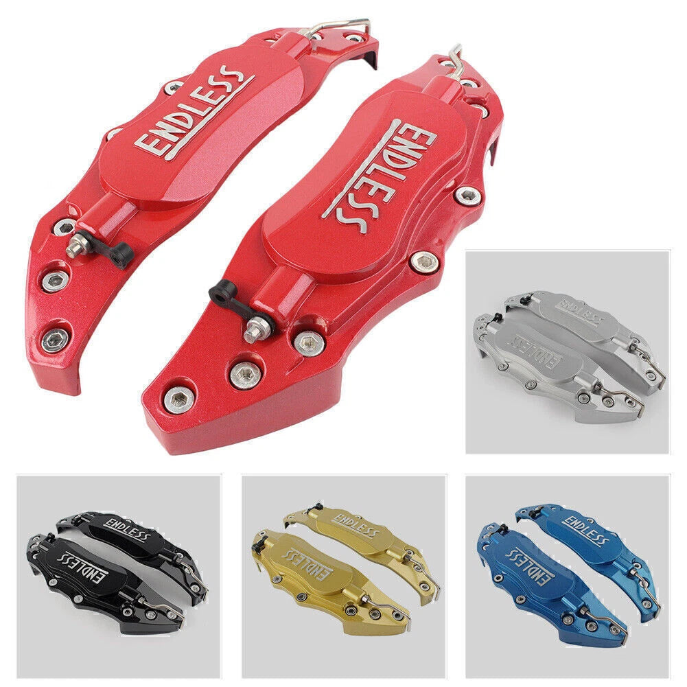 3D Metal Brake Caliper Covers for Universal Fit (Front/Rear) - Red