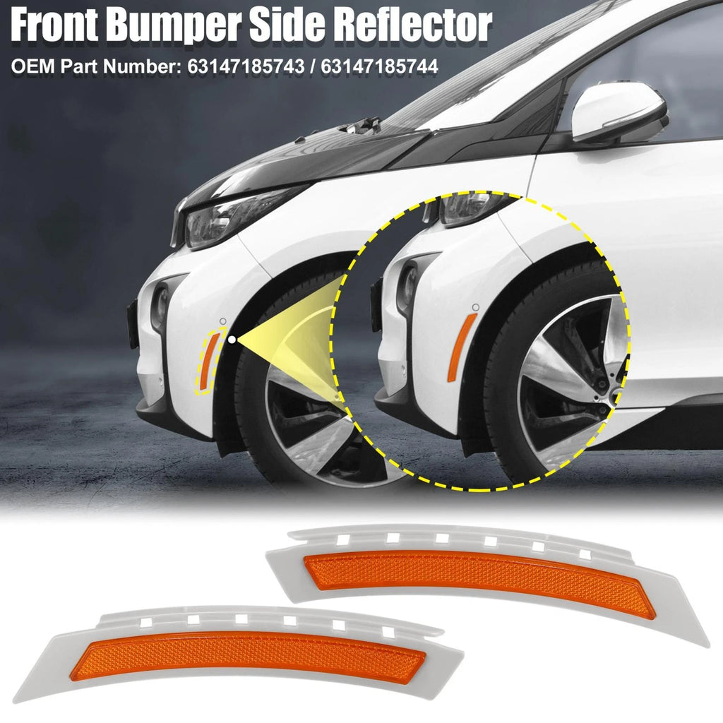 Front Bumper Reflector Replacement for BMW 5 Series Yellow (2011–2017)