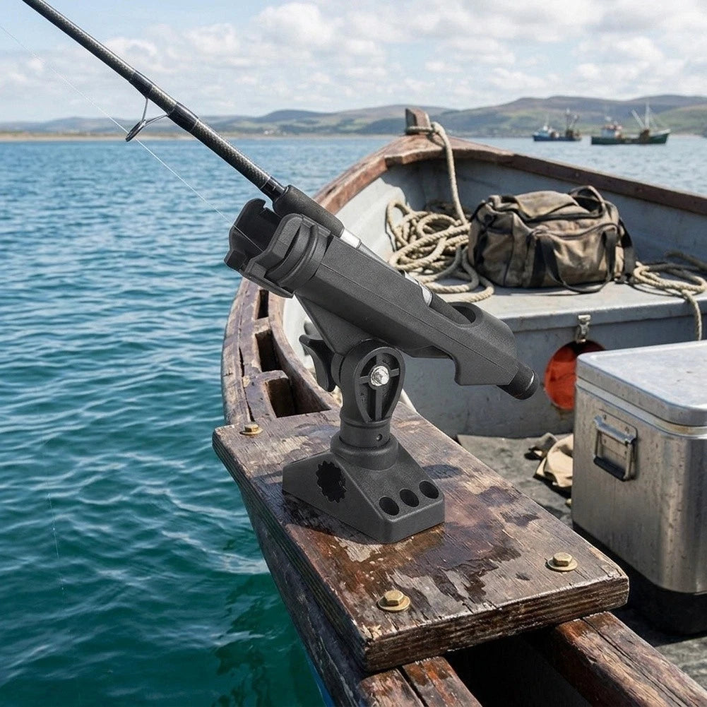 Twist Lock Rail Mount Rod Holder Base for Kayak (Full 360 Degree Adjustment)