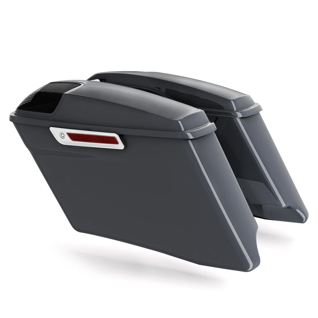 4" Stretched Hard Saddlebags for Harley Electra Glide (1993–2013) Gunship Gray