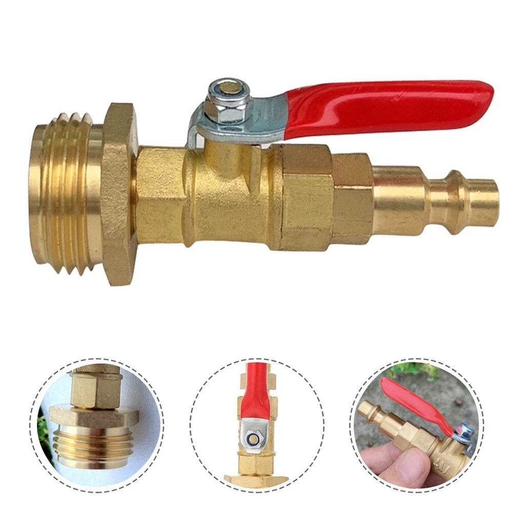 Brass Water Blowing Adapter for RVs Campers (Standard Size Threads)