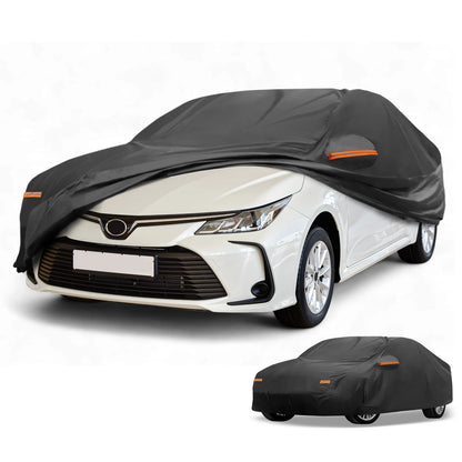 Waterproof Car Cover for Toyota Corolla (210D-PU, Black, with Zippers)