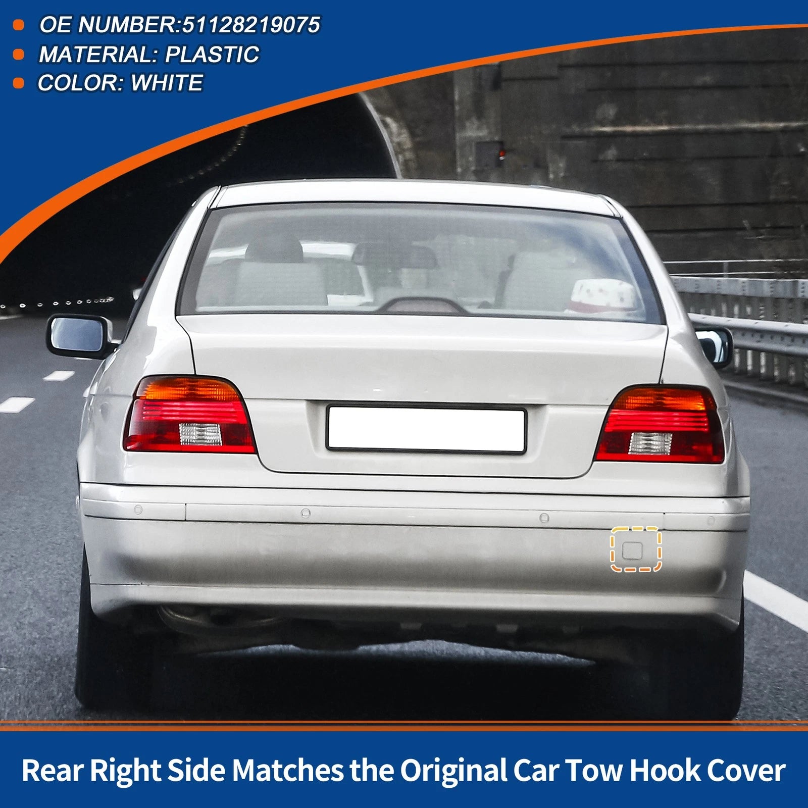 Rear Tow Hook Cover Replacement for BMW 525i 528i 530i 540i (2010–2017)