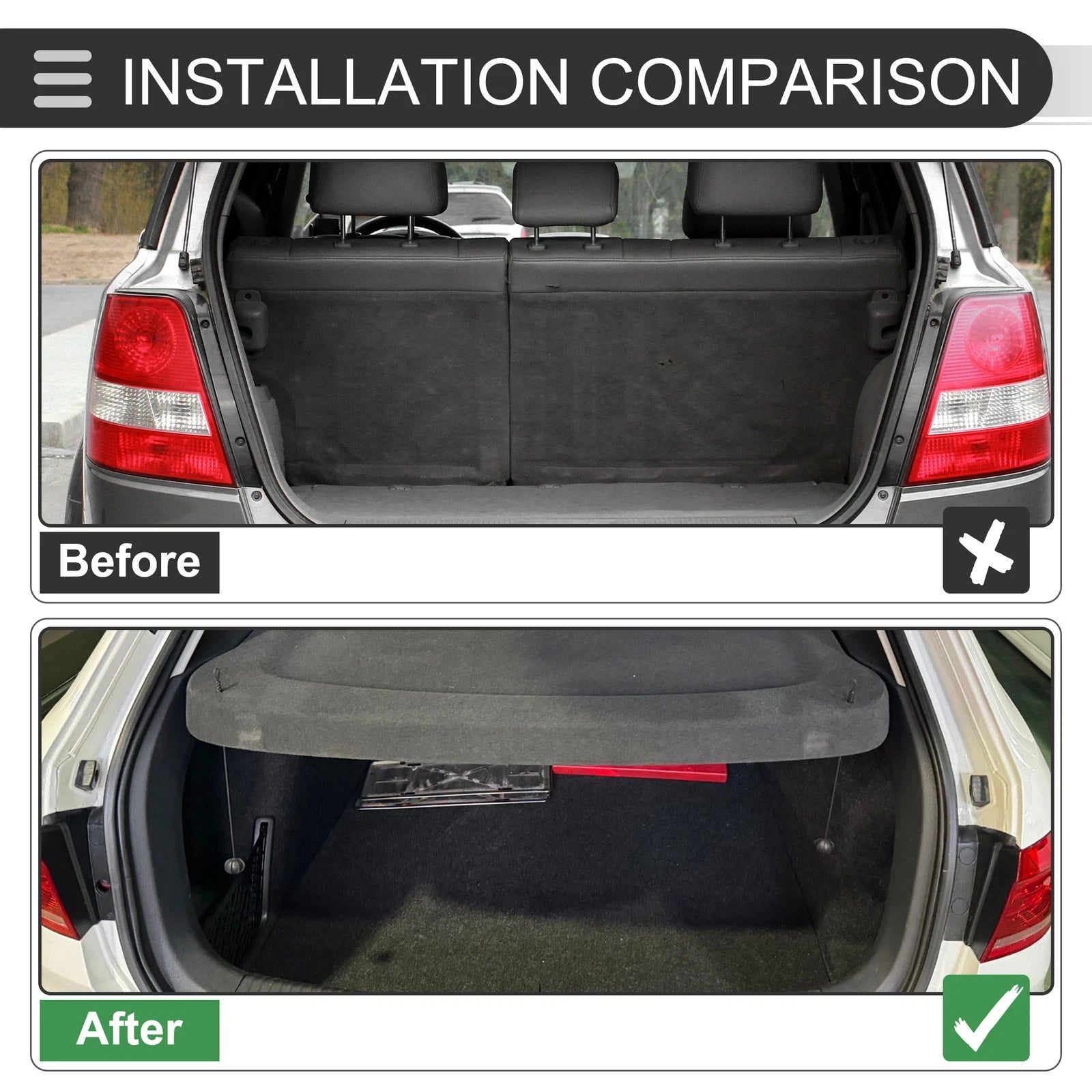 Rear Parcel Shelf Boot Load Cover Replacement for Audi Q5 (2009–2018) Black