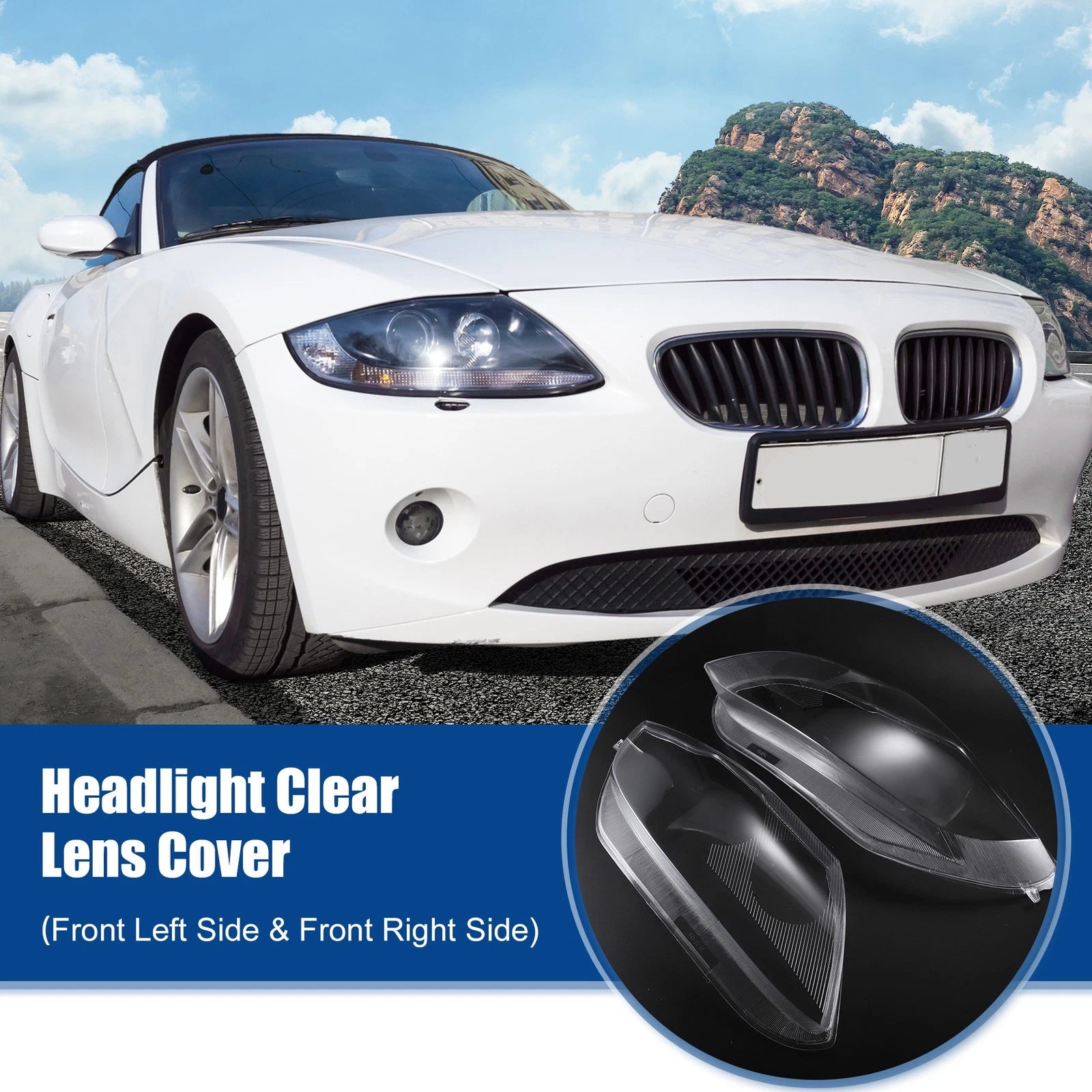 Headlight Clear Lens Shell Cover Replacement for BMW Z4 E85 (2003–2008)